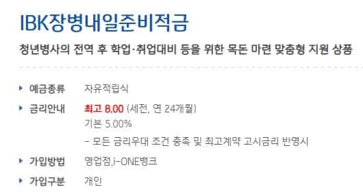 청년형-비과세-통장-장병내일준비적금
